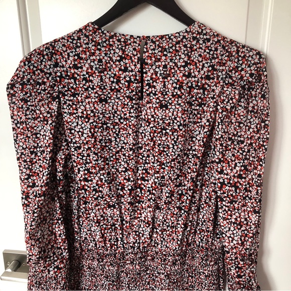 NWT Rebecca Minkoff Tabby Dress Printed Puff Sleeve Smocked Floral Summer Sz L - Picture 14 of 14